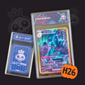 Halloween H26 Dusknoir EX custom card in a display slab with Allister in the background