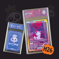 Ditto disguised as a Zorua surrounded by haunting eyes in a dark forest, custom Halloween H26 art card slab