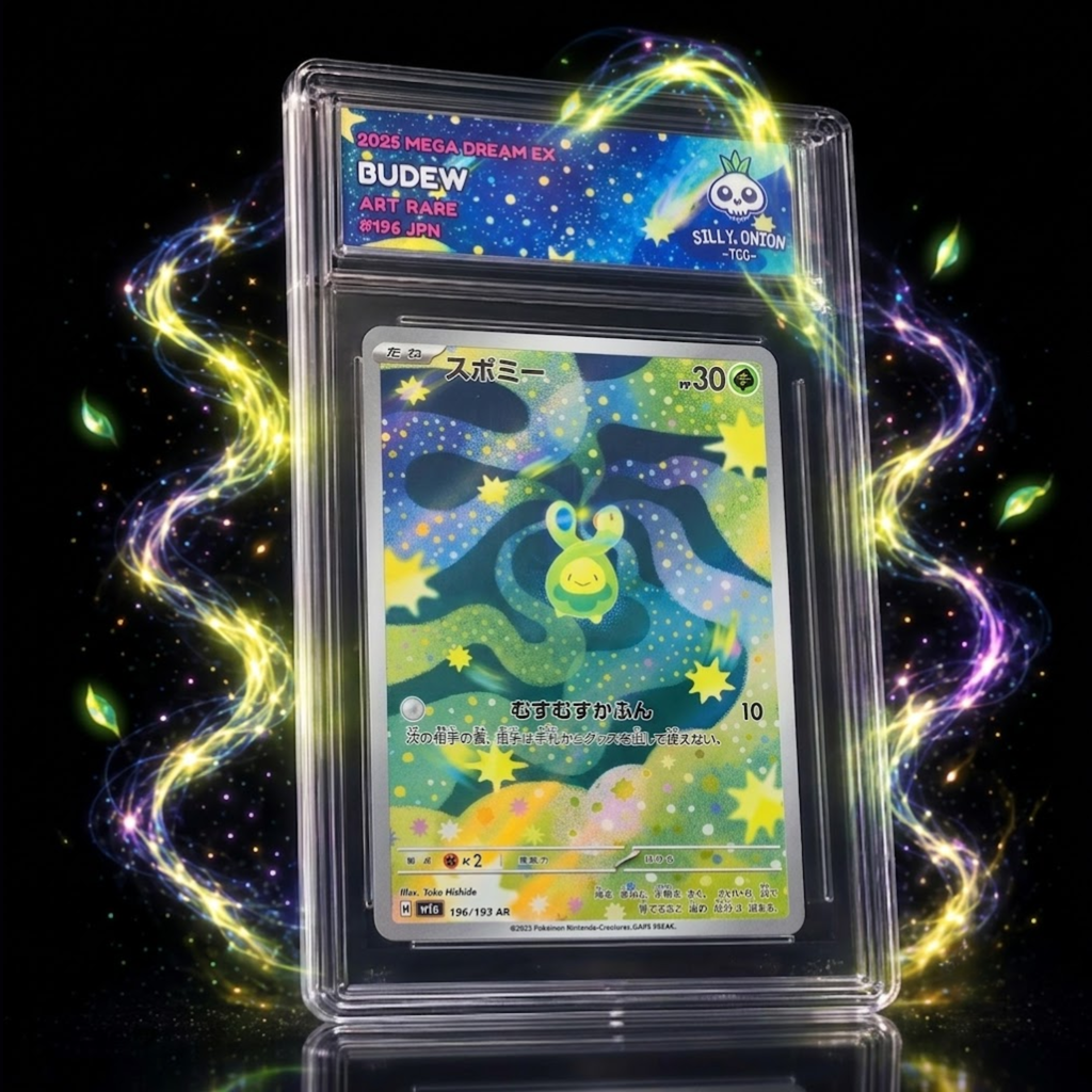 Art Matched Slab: Budew Art Rare #196 JPN – front showing the authentic Japanese card in premium display slab