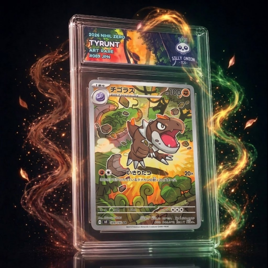 Art Matched Slab: Tyrunt Art Rare #089 JPN – front showing the authentic Japanese card in premium display slab