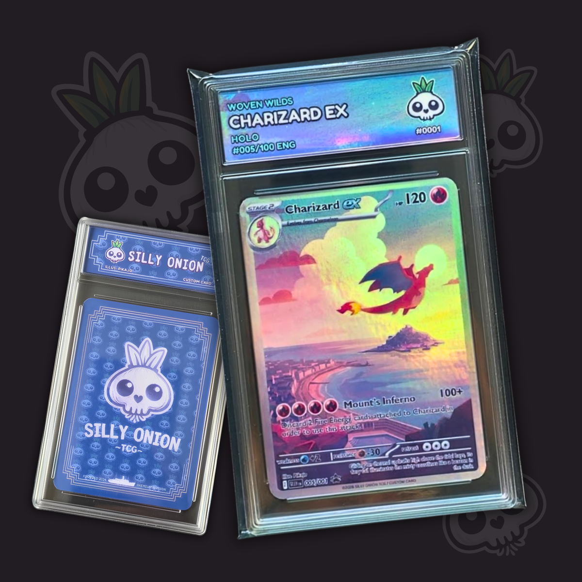 Woven Wilds: Charizard ex Holo Custom Card — limited edition #005/100 ENG by Silly Onion TCG