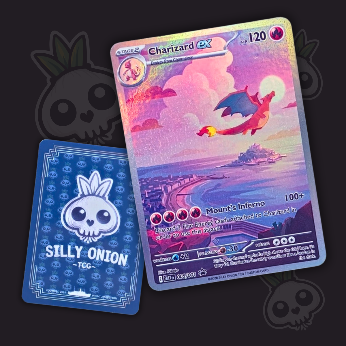 Woven Wilds: Charizard ex Holo Custom Slab — limited edition #005/100 ENG by Silly Onion TCG