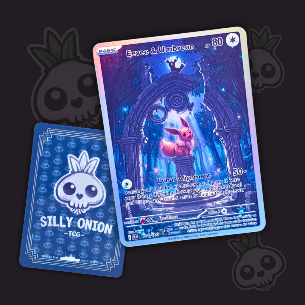 Tangled Tales: Eevee & Umbreon Custom Slab — limited edition #001/100 ENG by Silly Onion TCG
