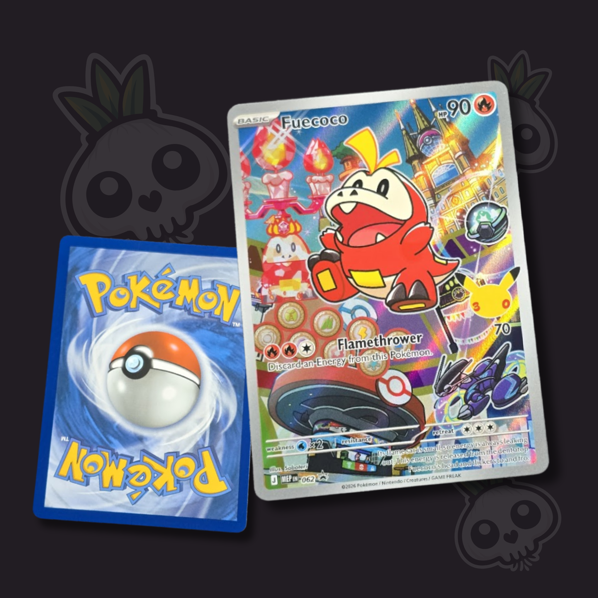 English Fuecoco 062 Pokémon promo card in Near Mint condition on a Silly Onion background