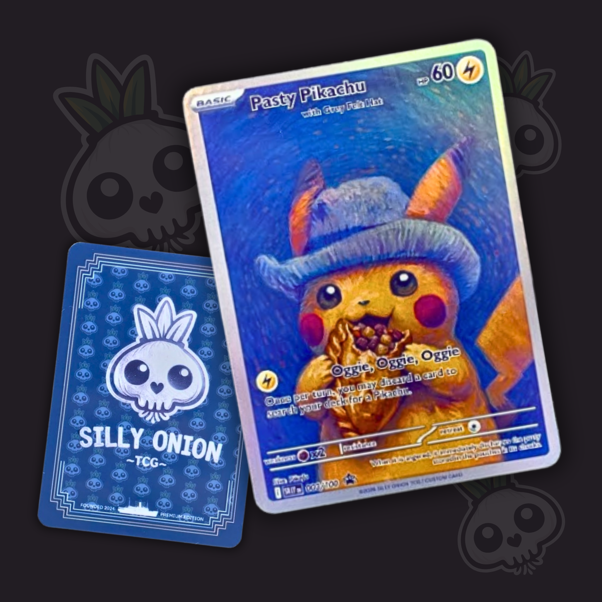 Woven Wilds: Pasty Pikachu Holo Custom Slab — limited edition #003/100 ENG by Silly Onion TCG
