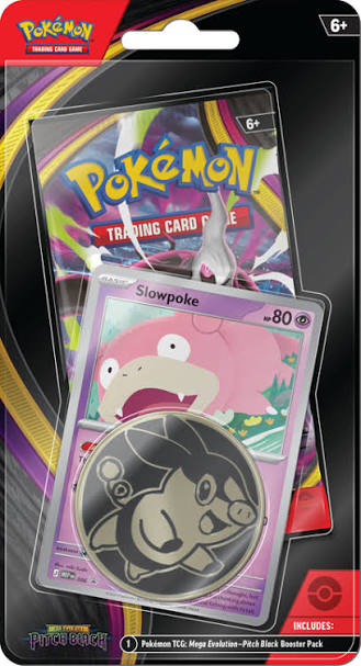 Pokémon TCG Mega Evolution Pitch Black Slowpoke blister with booster pack, promo card and coin