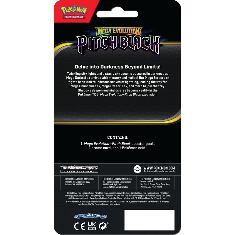 Reverse of the Pokémon TCG Pitch Black Slowpoke blister showing pack contents