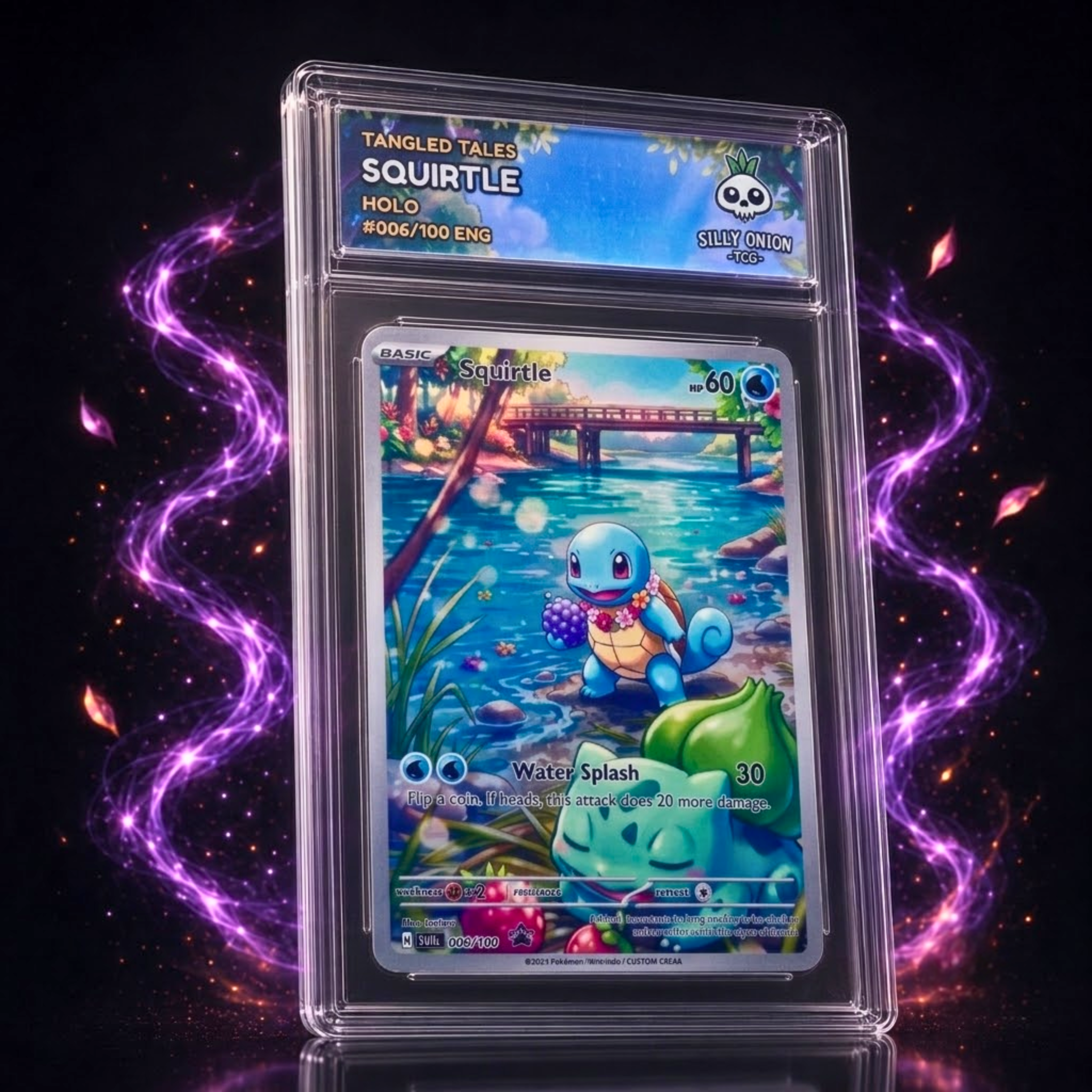 Tangled Tales: Squirtle Holo Custom Slab — limited edition #006/100 ENG by Silly Onion TCG